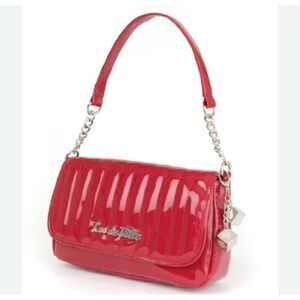 Lux De Ville Mini Gambler Tote Purse w/ Dice Keyfob Red Patent Leather Rockabill
